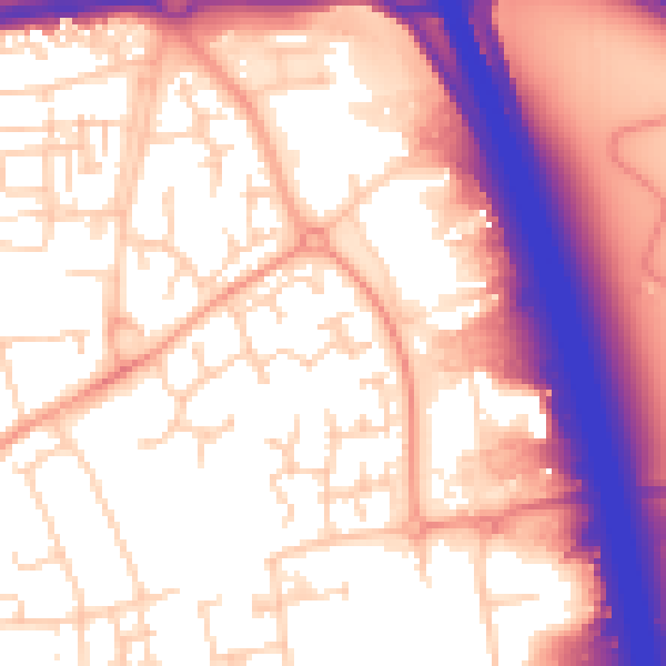 Daytime road noise heatmap for OX16 4FN