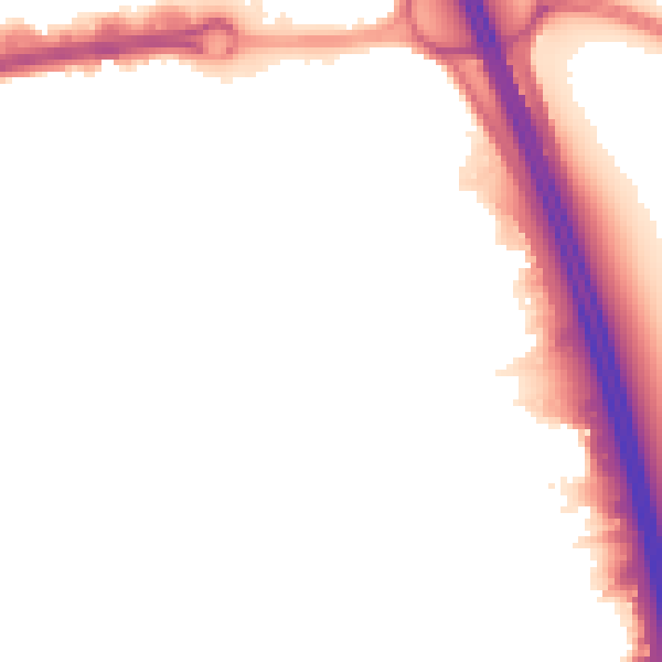 Night-time road noise heatmap for OX16 4FT