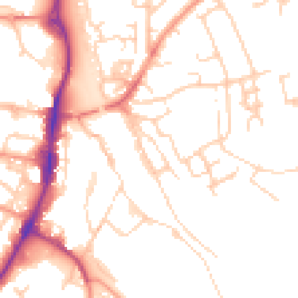 Daytime road noise heatmap for OX16 4QR