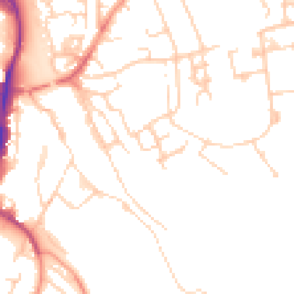 Daytime road noise heatmap for OX16 4QW