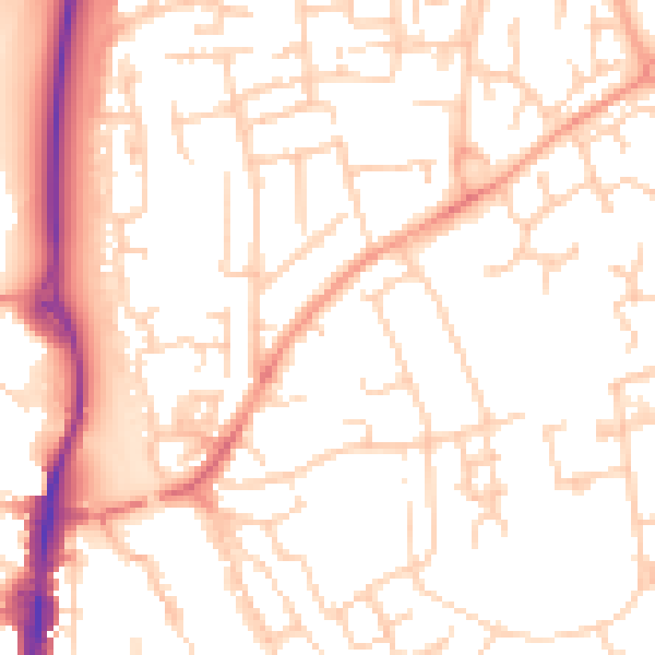 Daytime road noise heatmap for OX16 4RF