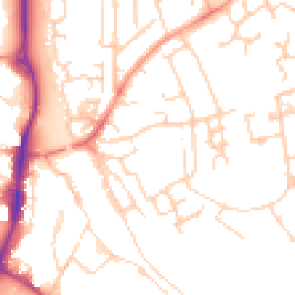 Daytime road noise heatmap for OX16 4RJ