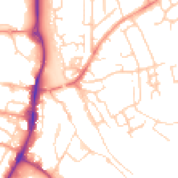 Daytime road noise heatmap for OX16 4RP