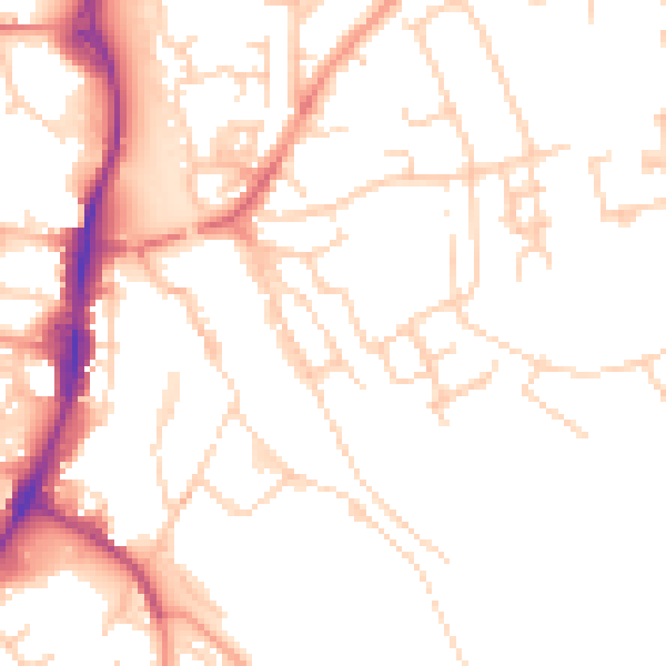 Daytime road noise heatmap for OX16 4RQ