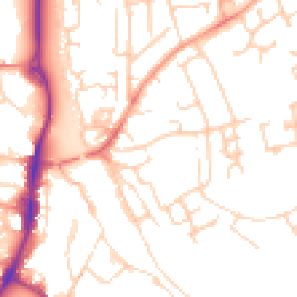 Daytime road noise heatmap for OX16 4SJ