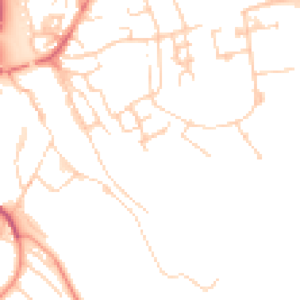 Daytime road noise heatmap for OX16 4TL