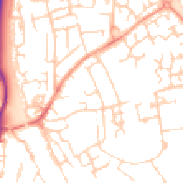 Daytime road noise heatmap for OX16 4UB