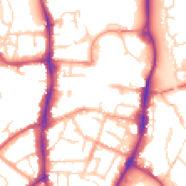 Daytime road noise heatmap for OX16 5AG