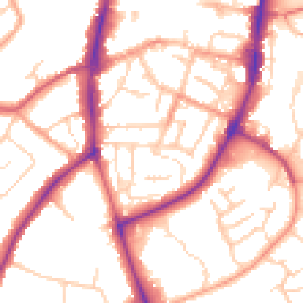 Daytime road noise heatmap for OX16 5BE
