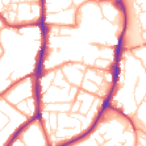 Daytime road noise heatmap for OX16 5DG