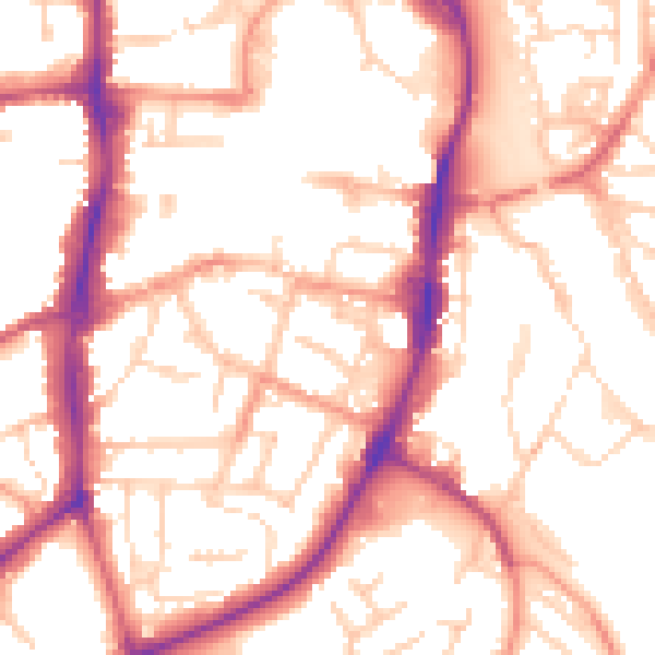 Daytime road noise heatmap for OX16 5DL