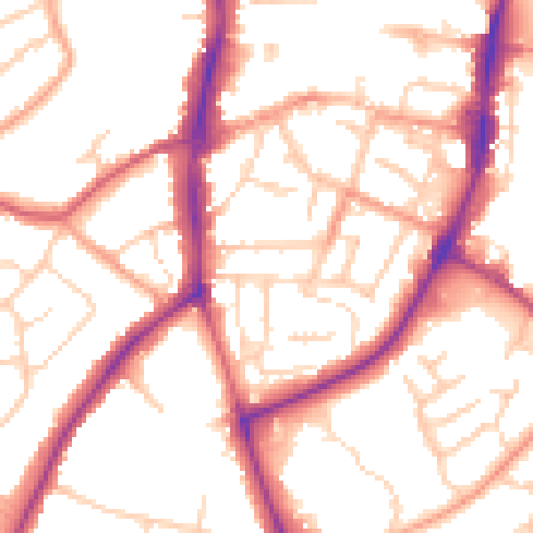 Daytime road noise heatmap for OX16 5HA