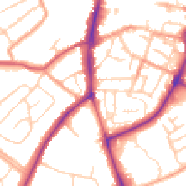 Daytime road noise heatmap for OX16 5HP