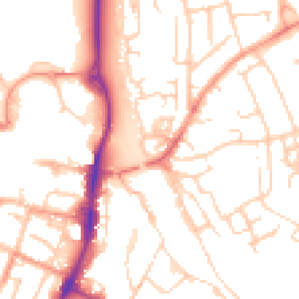 Daytime road noise heatmap for OX16 5QW