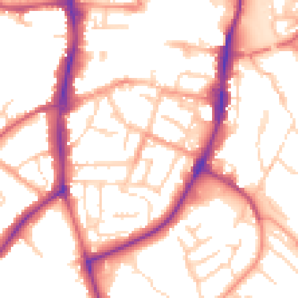 Daytime road noise heatmap for OX16 5XT
