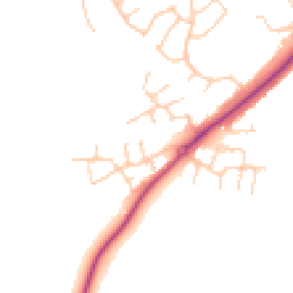 Daytime road noise heatmap for OX16 9WW