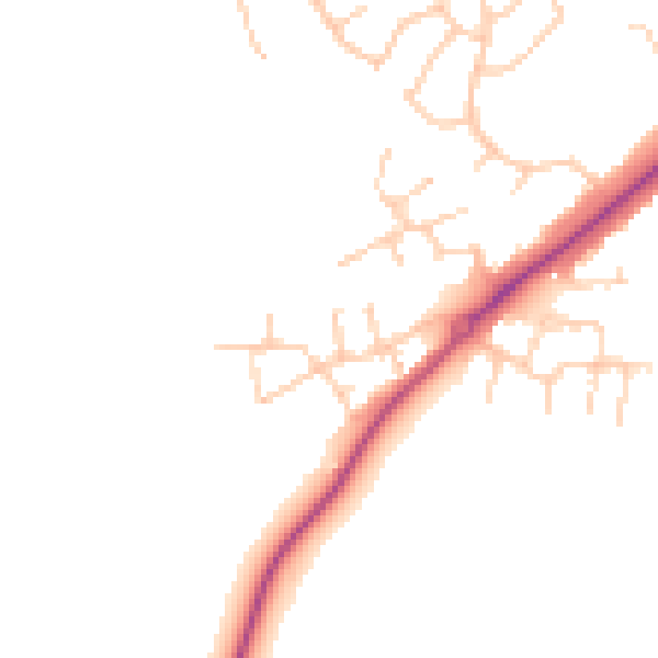 Daytime road noise heatmap for OX16 9XQ