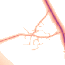 Daytime road noise heatmap for OX17 1BL