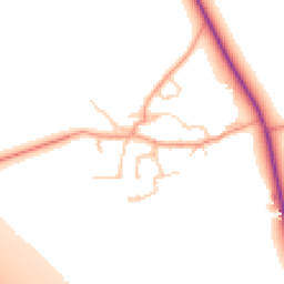 Daytime road noise heatmap for OX17 1BQ