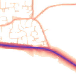 Daytime road noise heatmap for OX17 2TA