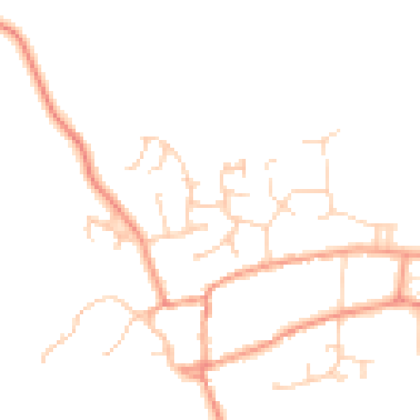 Daytime road noise heatmap for OX17 3QU