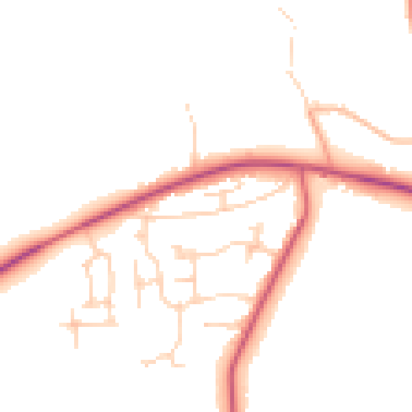 Daytime road noise heatmap for OX29 0RT
