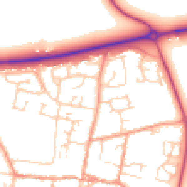 Daytime road noise heatmap for OX29 4LS