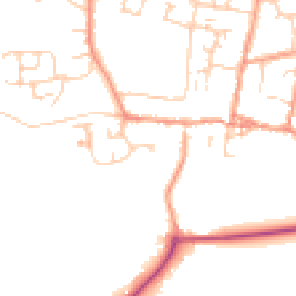 Daytime road noise heatmap for OX29 4RA