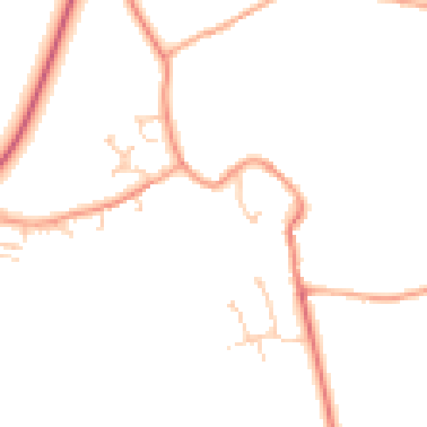Daytime road noise heatmap for OX29 5BW