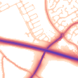 Daytime road noise heatmap for OX29 7AN