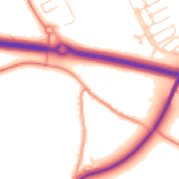 Daytime road noise heatmap for OX29 7NN
