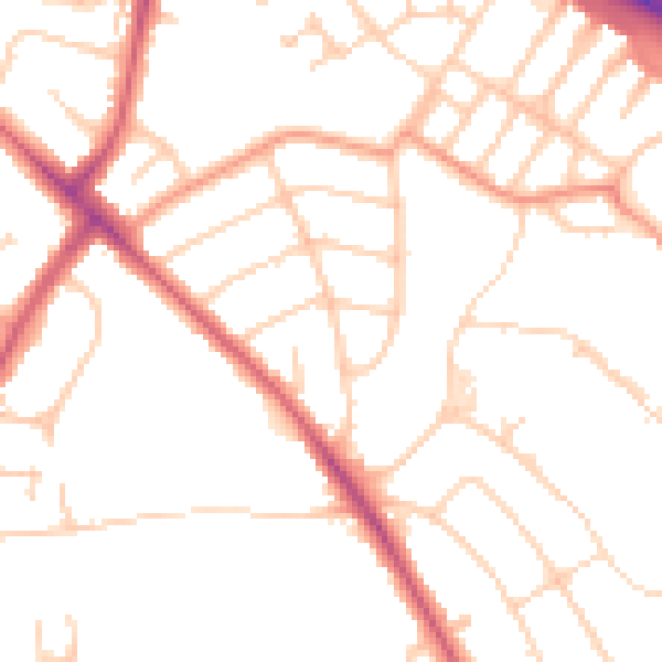 Daytime road noise heatmap for OX3 0AD