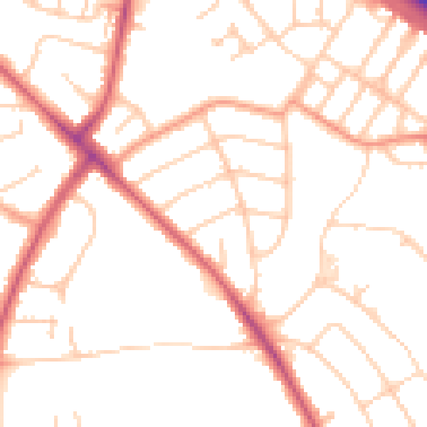 Daytime road noise heatmap for OX3 0AJ