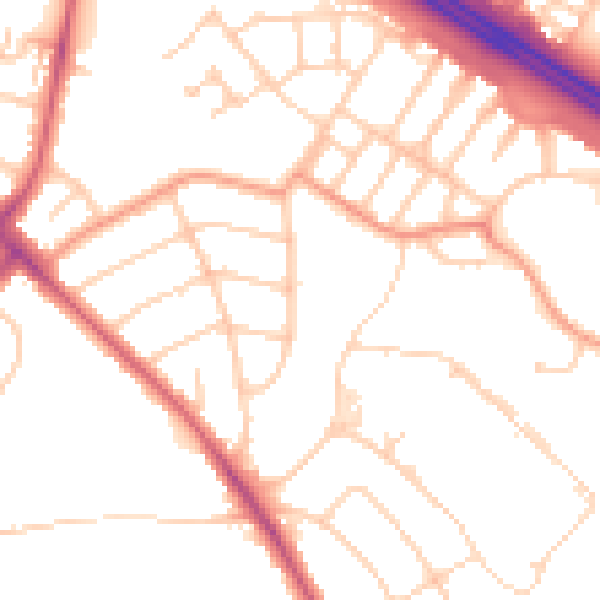Daytime road noise heatmap for OX3 0AQ
