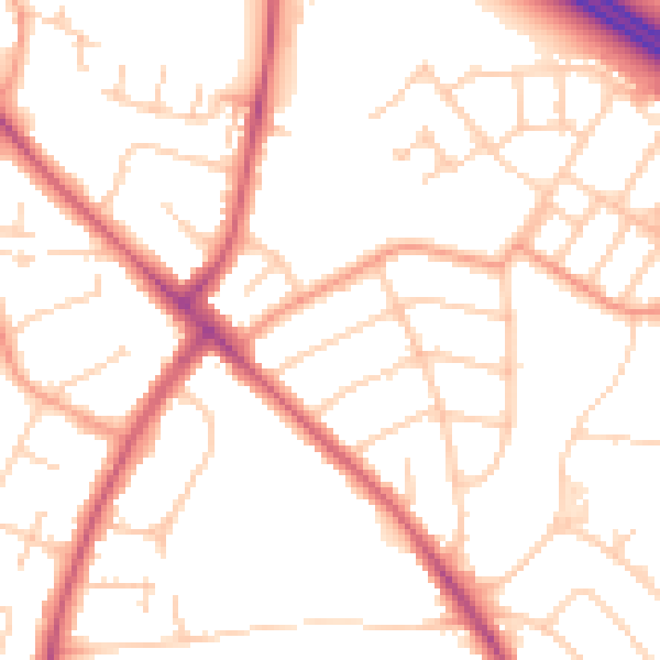 Daytime road noise heatmap for OX3 0AR