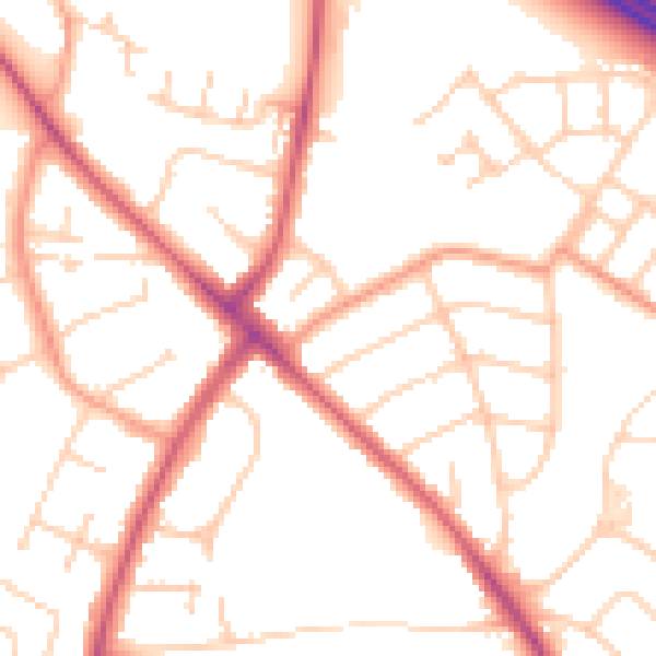 Daytime road noise heatmap for OX3 0AT