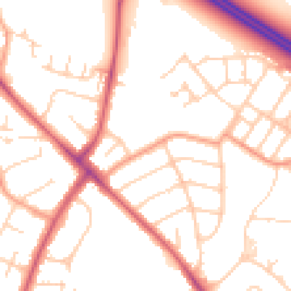 Daytime road noise heatmap for OX3 0AU