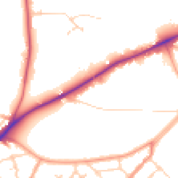 Daytime road noise heatmap for OX3 0BD