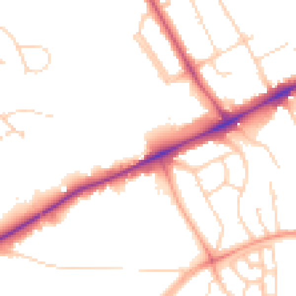 Daytime road noise heatmap for OX3 0BL