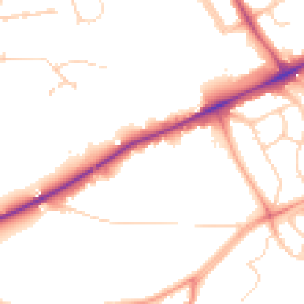 Daytime road noise heatmap for OX3 0BT