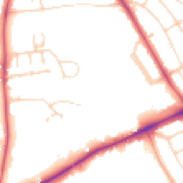 Daytime road noise heatmap for OX3 0BU