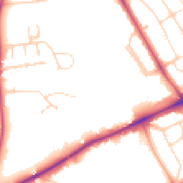 Daytime road noise heatmap for OX3 0BX
