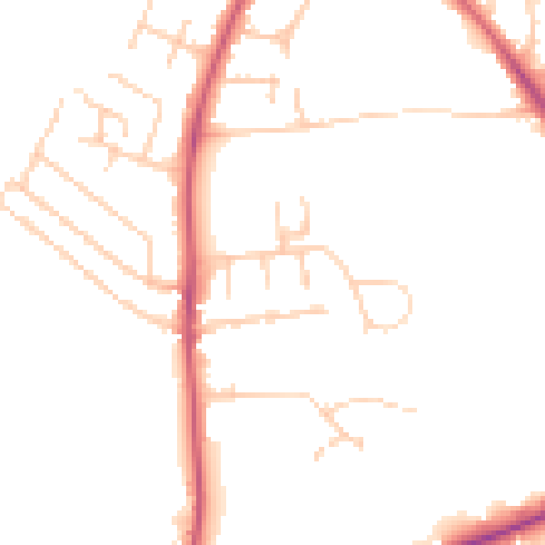 Daytime road noise heatmap for OX3 0DQ