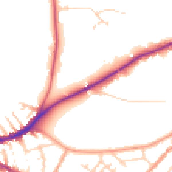 Daytime road noise heatmap for OX3 0EB