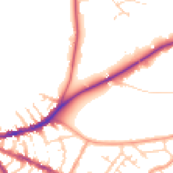 Daytime road noise heatmap for OX3 0ED