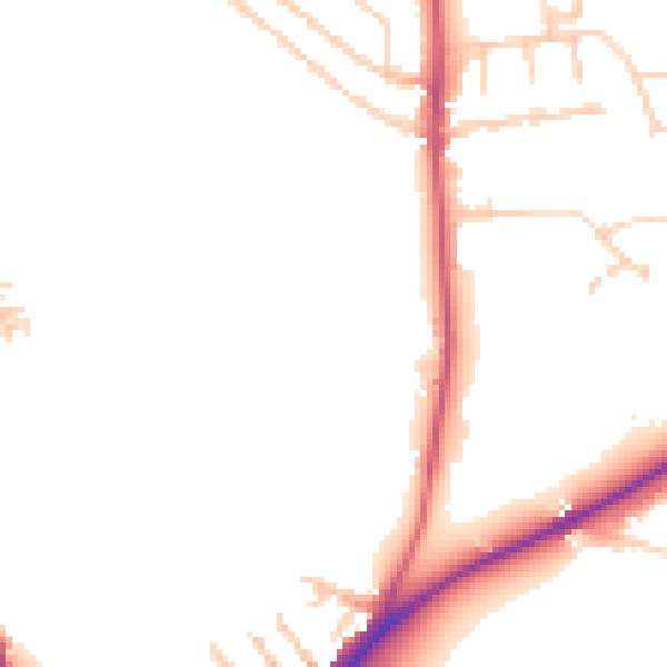 Daytime road noise heatmap for OX3 0EG