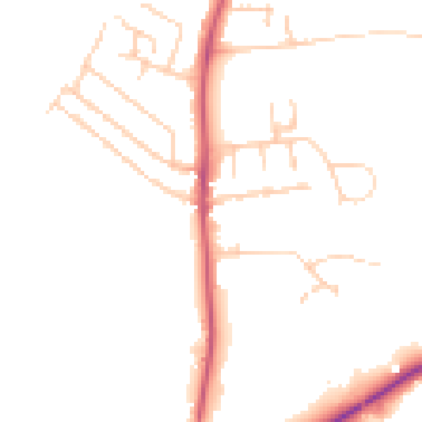 Daytime road noise heatmap for OX3 0EJ
