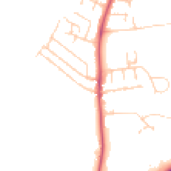 Daytime road noise heatmap for OX3 0ET