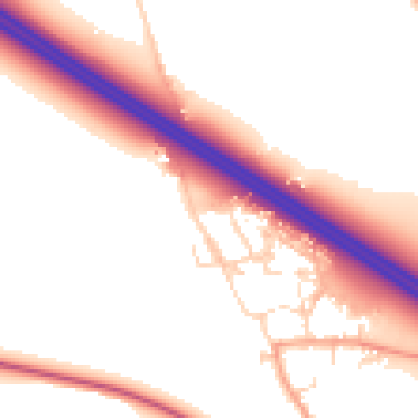 Daytime road noise heatmap for OX3 0FQ