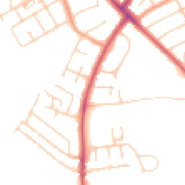 Daytime road noise heatmap for OX3 0JA